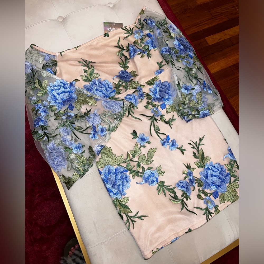 Beautiful floral sheer arm, mini dress Lana del Rey inspo